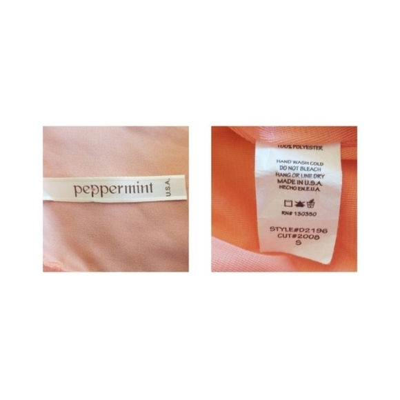 Retro Sequin Collar Dress Vintage Pastel Orange - Picture 5 of 6